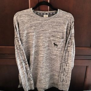 VS PINK Long Sleeve Pocket Tee